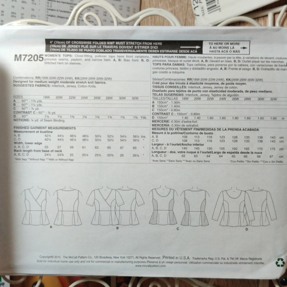 McCall's Sewing Pattern #M7205 - Picture 2 of 3